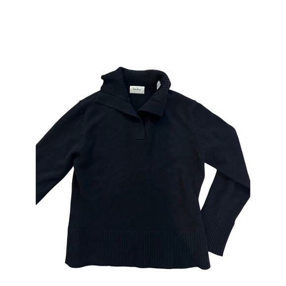 Neiman Marcus Cashmere Sweater Women Pullover SZXL Black Shawl Neck Classic - Picture 6 of 10